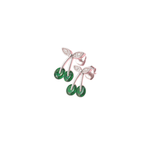 92.5 Sterling Silver Emerald Leaf Silver Earrings –| Dual Gemstone Design