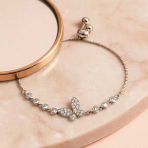 925 Sterling Silver Elegance Curve Diamond-Cut Open Bracelet