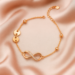 92.5 Sterling Silver Infinity Rose Silver Bracelet