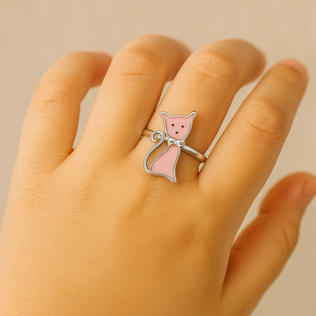 92.5 Sterling Silver Pink Enamel Children’s Silver Ring | 925Gram - Image 2