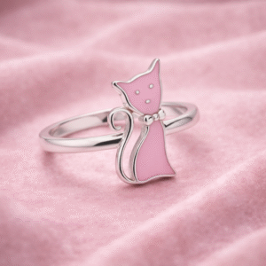 92.5  Sterling Silver Pink Enamel Children’s Silver Ring | 925Gram